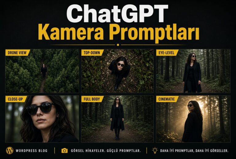 ChatGPT Kamera Promptları: 20 Farklı Çekim Açısı ve Kadraj Tekniği